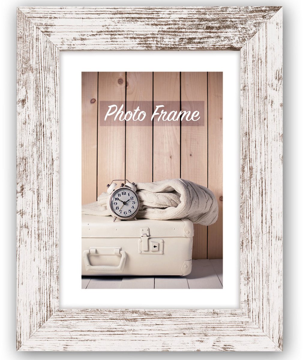 Zep Houten Fotolijst V21466 Nelson 6 White Wash 10x15cm Bruin;Wit