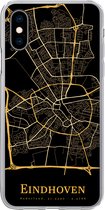 Geschikt voor iPhone X hoesje - Eindhoven - Stadskaart - Goud - Siliconen Telefoonhoesje