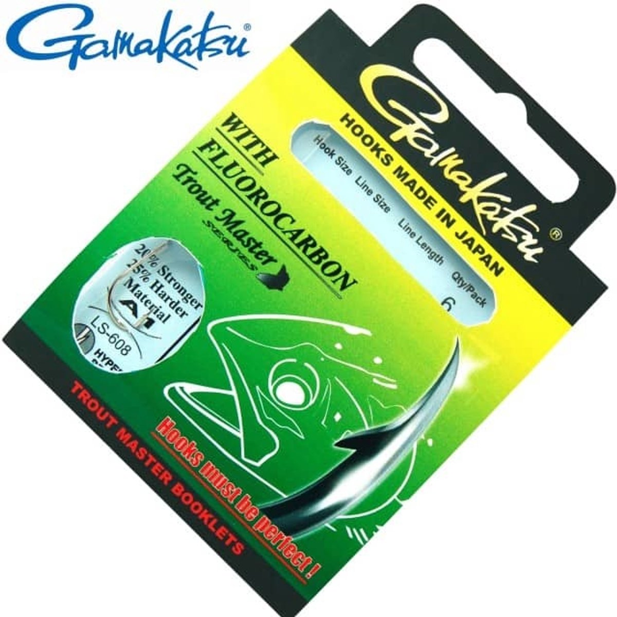 Gamakatsu Trout Master Fluorocarbon LS-608 Nickel H10 0.14mm 100cm