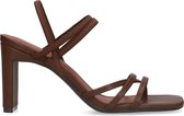 Sacha - Dames - Donkerbruine hak sandalen met bandjes - Maat 40