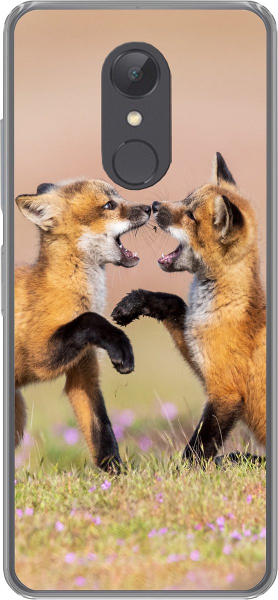 Telefoonhoesje Geschikt voor Xiaomi Geschikt voor Redmi 5 hoesje - Vossen - Bloemen - Portret - Siliconen Telefoonhoesje Telefoonhoesje