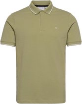 Calvin Klein Stretch Pique Tipping Slim Polo Polo's & T-shirts Heren - Polo shirt - Groen - Maat S