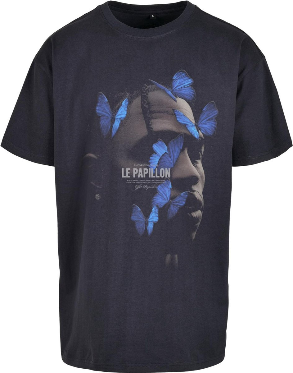 Mister Tee Le Papillon Oversize Heren T-shirt S Blauw