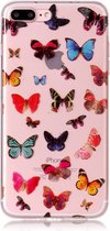 Peachy Vlinders TPU hoesje transparant case iPhone 7 Plus 8 Plus - Kleurrijk
