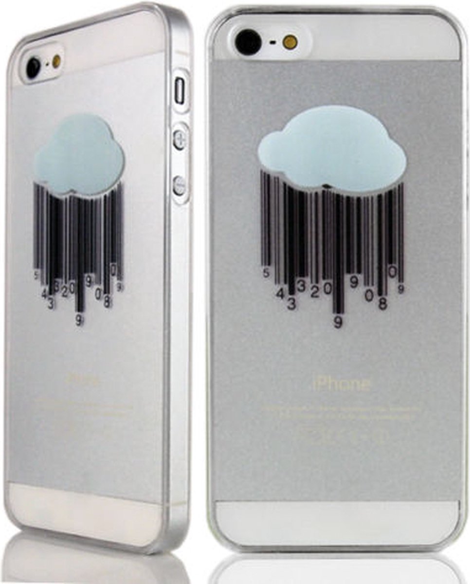 Peachy Stevige hardcase met wolk iPhone 4 en 4s Doorzichtig regen hoesje