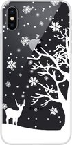 Peachy Kerst flexibel sneeuw hoesje winter case christmas iPhone X XS - Transparant