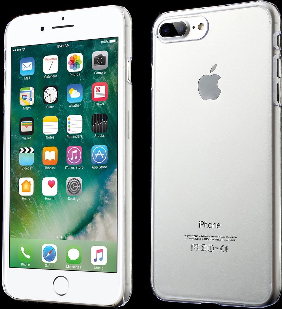 Peachy Doorzichtige hard case geschikt voor iPhone 7 Plus 8 Plus Stevig transparant hoesje