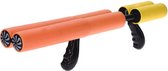 1x Oranje waterpistool/waterpistolen van foam 40 cm met handvat en dubbele spuit