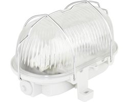 REV Ovalleuchte Kunstst.LED 5W gr Lamp voor vochtige ruimte LED E27 5 W Warmwit Wit, Zilver