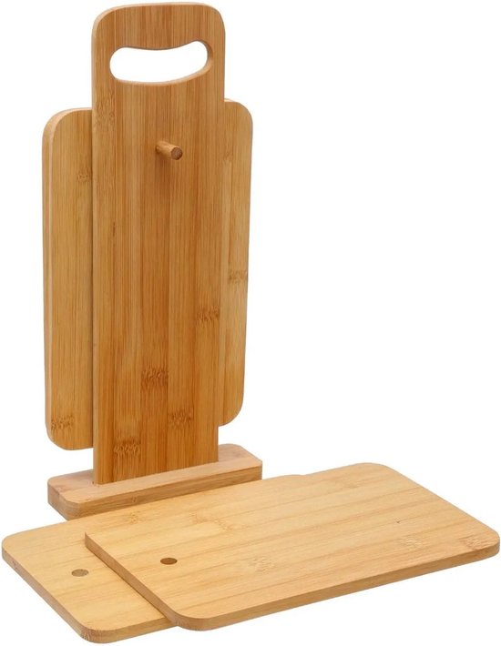 gewelddadig verwennen raket 8x Stuks broodplankjes met houder 14 x 18 x 32 cm van bamboe hout -  Broodplanken -... | bol.com