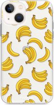Fooncase Hoesje Geschikt voor iPhone 13 Mini - Shockproof Case - Back Cover / Soft Case - Bananas / Banaan / Bananen