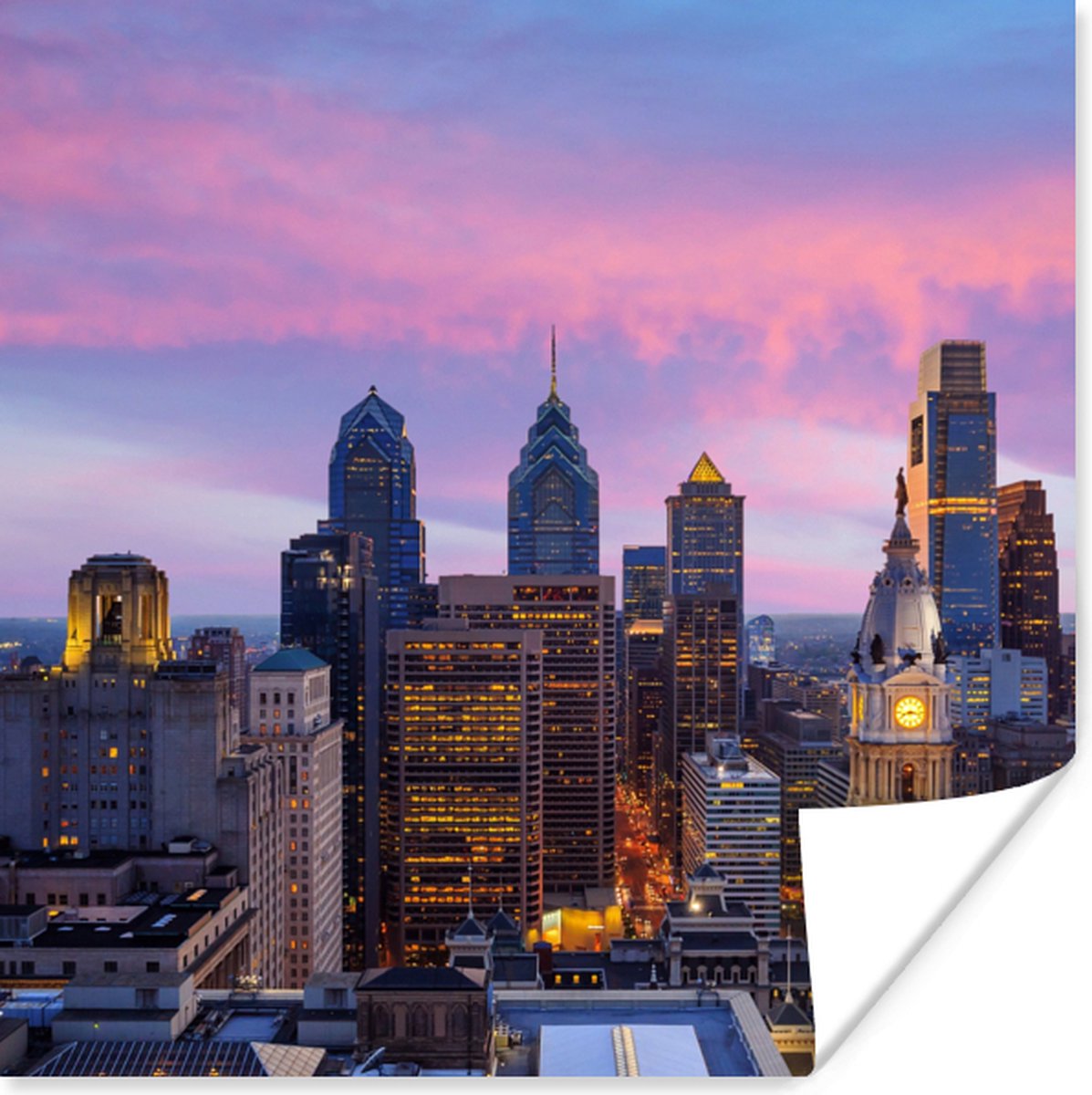Poster Steden - Skyline - Verenigde Staten - 75x75 cm