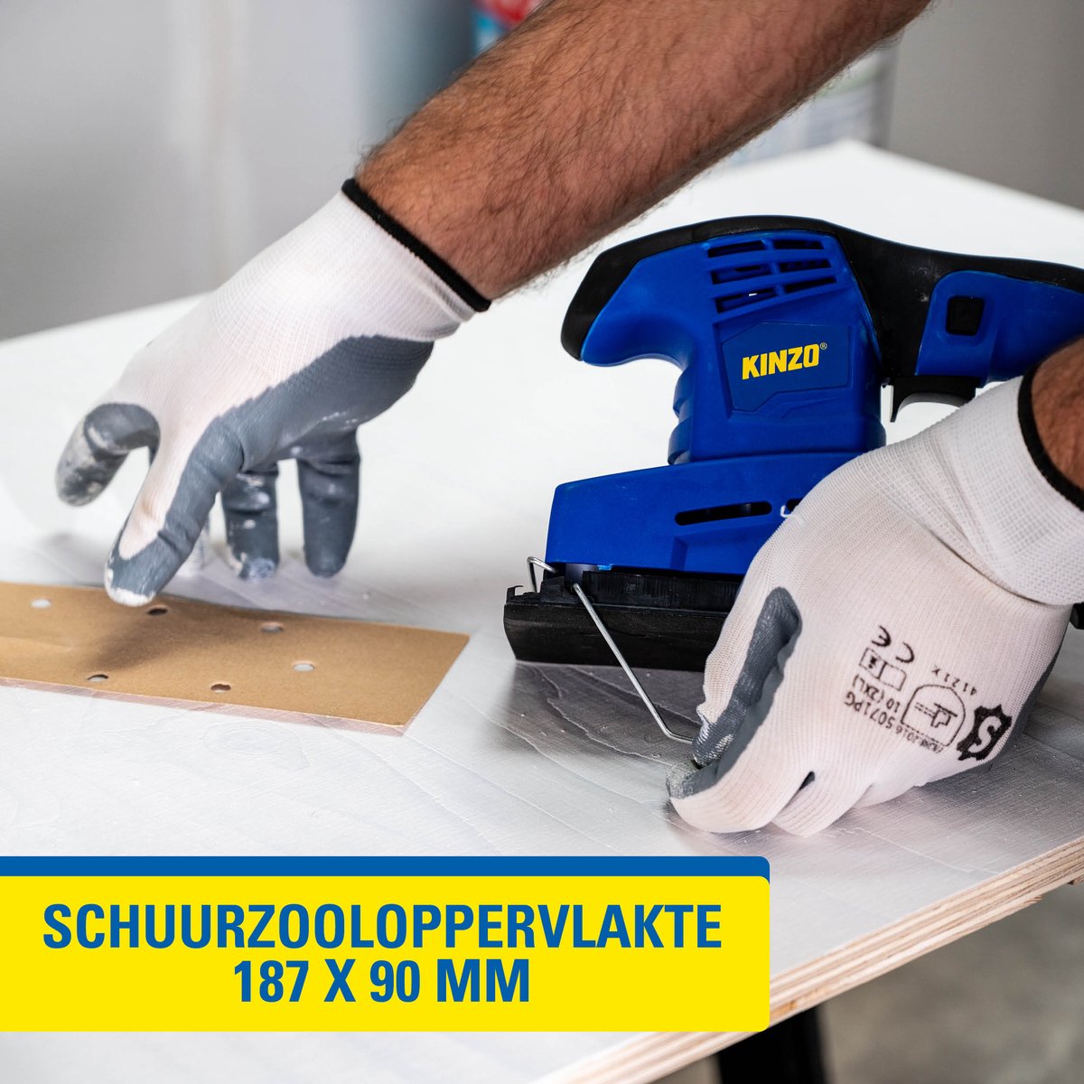 Kinzo Schuurmachine - 230V - Blauw - Houtbewerking - Vlakschuurmachine – foto 5