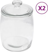 Opbergpotten met deksel 2 st 3850 ml glas