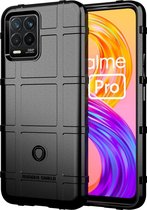 Realme 8 Hoesje - Mobigear - Rugged Shield Serie - TPU Backcover - Zwart - Hoesje Geschikt Voor Realme 8