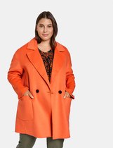 SAMOON Dames Korte mantel met reverskraag Glowing Orange-50