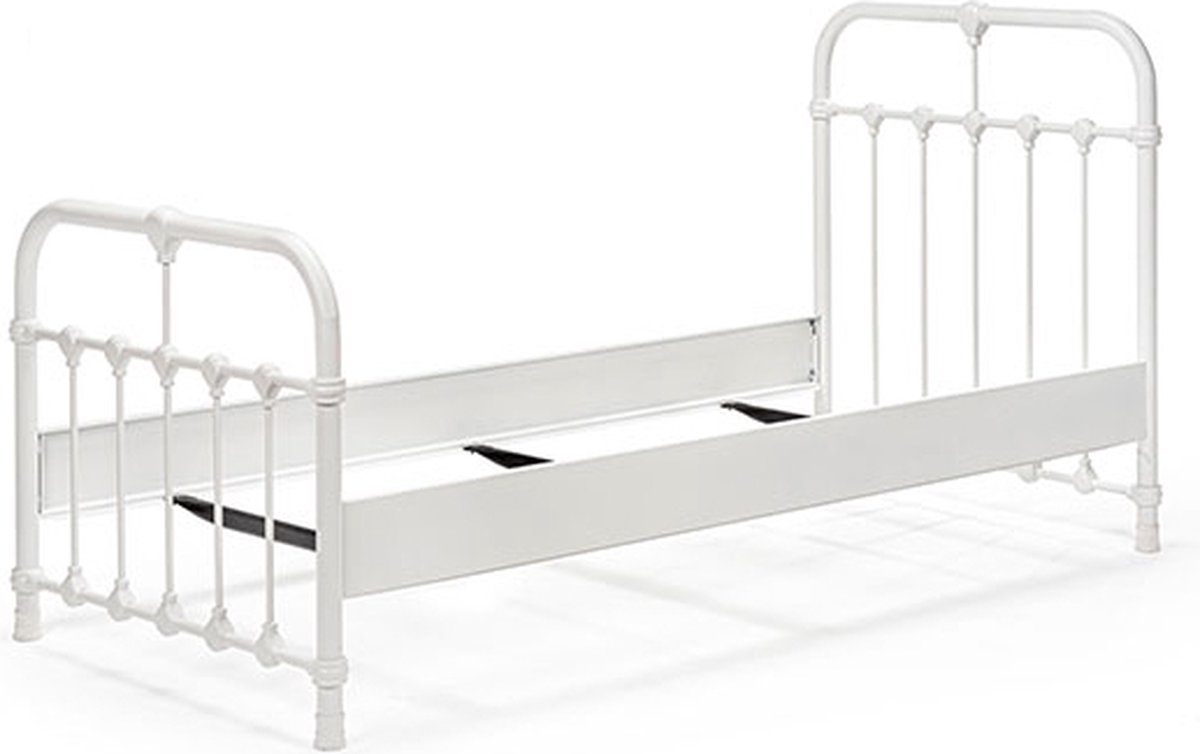 Bed Box Wonen - Kinderbed - Erma - 90x200 - Wit - Metaal - lattenbodem - eenpersoons