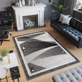 Tapiso Scarlet Deluxe Vloerkleed Grijs Woonkamer Slaapkamer Maat- 200x300