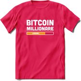Bitcoin Miljonair Loading - Crypto T-Shirt Kleding Cadeau | Dames / Heren / Unisex | Bitcoin / Ethereum shirt | Grappig Verjaardag kado | BTC Tshirt Met Print | - Roze - M
