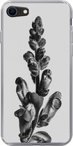 Geschikt voor iPhone 7 hoesje - Plant - Zwart - Wit - Abstract - Siliconen Telefoonhoesje