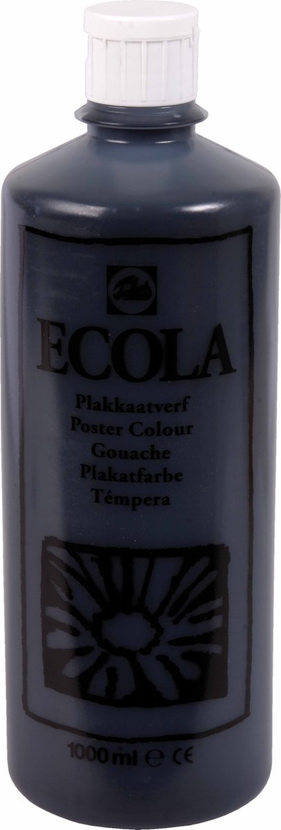 Plakkaatverf Ecola flacon van 1.000 ml, zwart