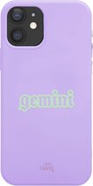xoxo Wildhearts case voor iPhone 12 - Gemini (Tweelingen) Purple - iPhone Zodiac Case