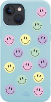 xoxo Wildhearts case voor iPhone 13 Mini - Smiley Colors Blue - iPhone Color Case