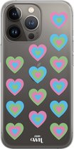 iPhone XS Max Case - Retro Heart Pastel Blue - xoxo Wildhearts Transparant Case