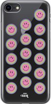iPhone 7/8/SE 2020 Case - Smiley Double Pink - xoxo Wildhearts Transparant Case