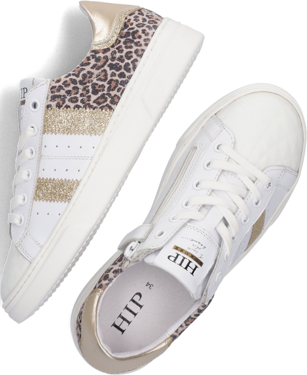 Hip H1261 Lage sneakers - Leren Sneaker - Meisjes - Wit - Maat 31 | bol.com