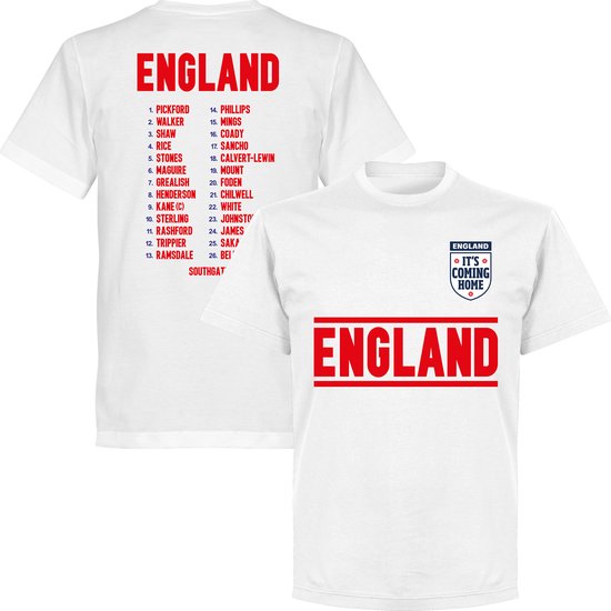 Engeland EK 2021 Selectie T-Shirt - Wit - 5XL