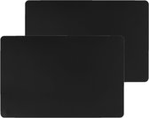Set van 10x stuks placemats PU-leer/ leer look zwart 45 x 30 cm - Tafel onderleggers