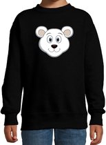 Cartoon ijsbeer trui zwart voor jongens en meisjes - Kinderkleding / dieren sweaters kinderen 98/104