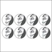 Zilveren initiaal oorbellen letter j 925 zilver 7x5mm