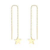 Aramat jewels ® - Stalen doortrekoorbellen ster goudkleurig