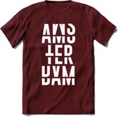 Amsterdam T-Shirt | Souvenirs Holland Kleding | Dames / Heren / Unisex Koningsdag shirt | Grappig Nederland Fiets Land Cadeau | - Burgundy - M