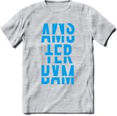 Amsterdam T-Shirt | Souvenirs Holland Kleding | Dames / Heren / Unisex Koningsdag shirt | Grappig Nederland Fiets Land Cadeau | - Licht Grijs - Gemaleerd - L