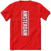 Amsterdam T-Shirt | Souvenirs Holland Kleding | Dames / Heren / Unisex Koningsdag shirt | Grappig Nederland Fiets Land Cadeau | - Rood - M