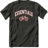 Bike EssentialsT-Shirt | Souvenirs Holland Kleding | Dames / Heren / Unisex Koningsdag shirt | Grappig Nederland Fiets Land Cadeau | - Donker Grijs - S