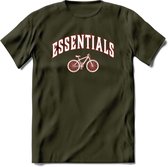 Bike EssentialsT-Shirt | Souvenirs Holland Kleding | Dames / Heren / Unisex Koningsdag shirt | Grappig Nederland Fiets Land Cadeau | - Leger Groen - XL