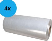 Wikkelfolie voor foliewikkelaar - 4 stuks - Transparant - Dikte: 23MY - 50cmx1500m