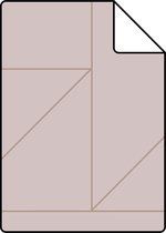 Proefstaal Origin Wallcoverings behang grafische lijnen oudroze en goud - 347721 - 26,5 x 21 cm