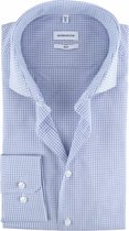 Seidensticker - Overhemd Blauw Ruiten - 40 - Heren - Slim-fit