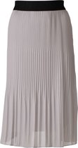 Dames plisse rok uni met elastische brede tailleband - lichtgrijs - kort | Maat S-XL