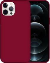 iPhone 13 Pro Max Case Hoesje Siliconen Back Cover - Apple iPhone 13 Pro Max - Bordeaux Rood