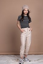NoBell meiden gestreept rib t-shirt Kyra Jet Black