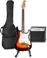 Bol.com Elektrische gitaar met gitaar versterker - MAX Gigkit - Perfect voor beginners - incl. gitaar standaard gitaar stemappar... aanbieding
