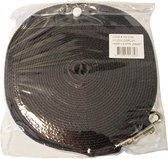 Nylon looplijn met handvat en muskaton 15 mm x 9 meter, zwart.