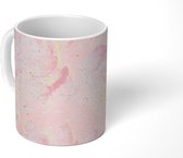 Mok - Marmer print - Roze - Glitter - Goud - Patronen - Mokken - 350 ML - Beker - Uitdeelcadeautjes