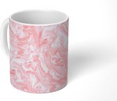 Mok - Marmer print - Verf - Abstract - Roze - Patronen - Mokken - 350 ML - Beker - Uitdeelcadeautjes